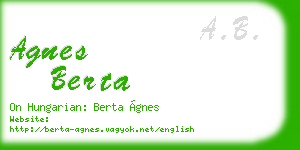 agnes berta business card